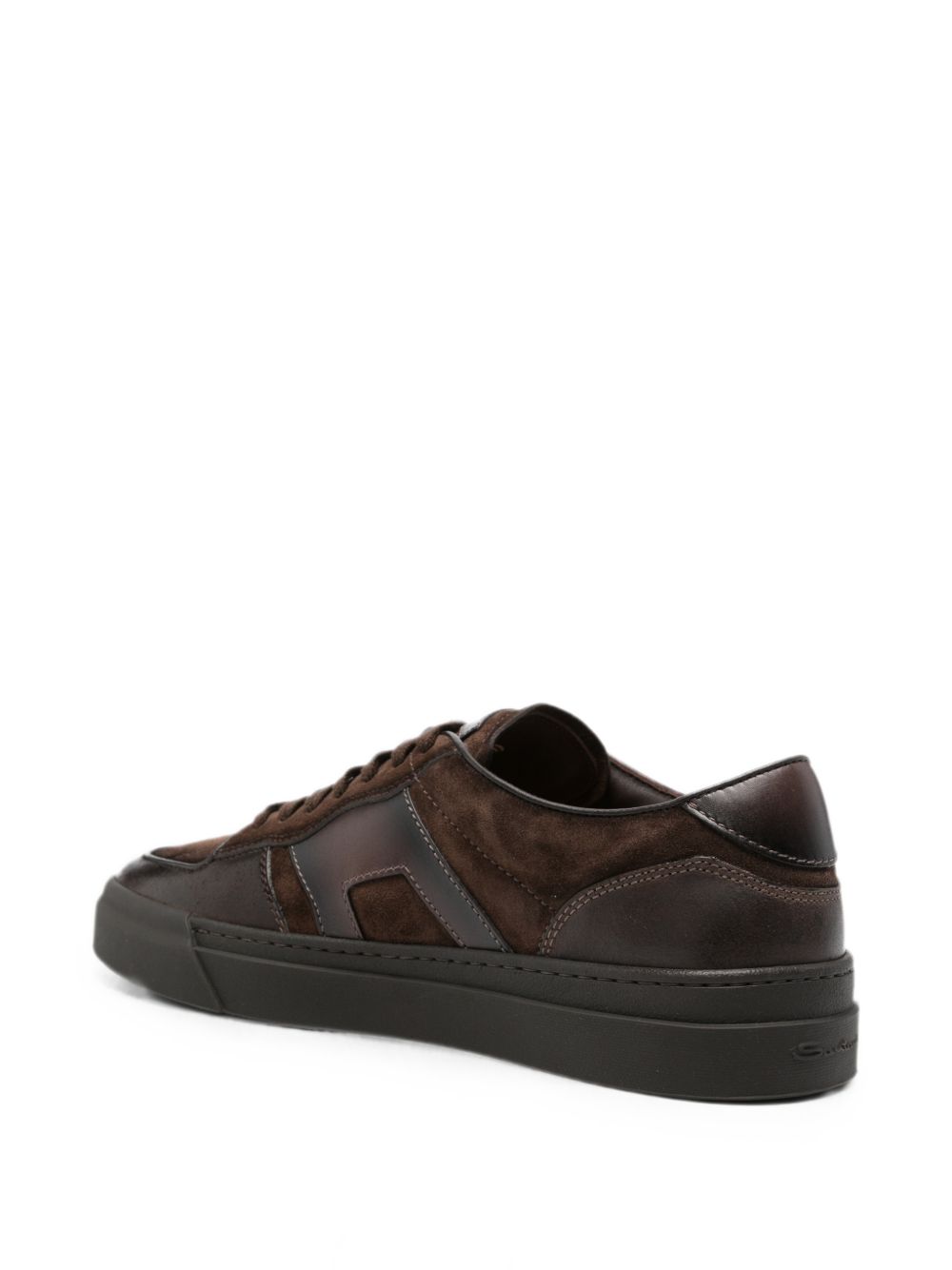 Sneakers con design a pannelli in marrone 