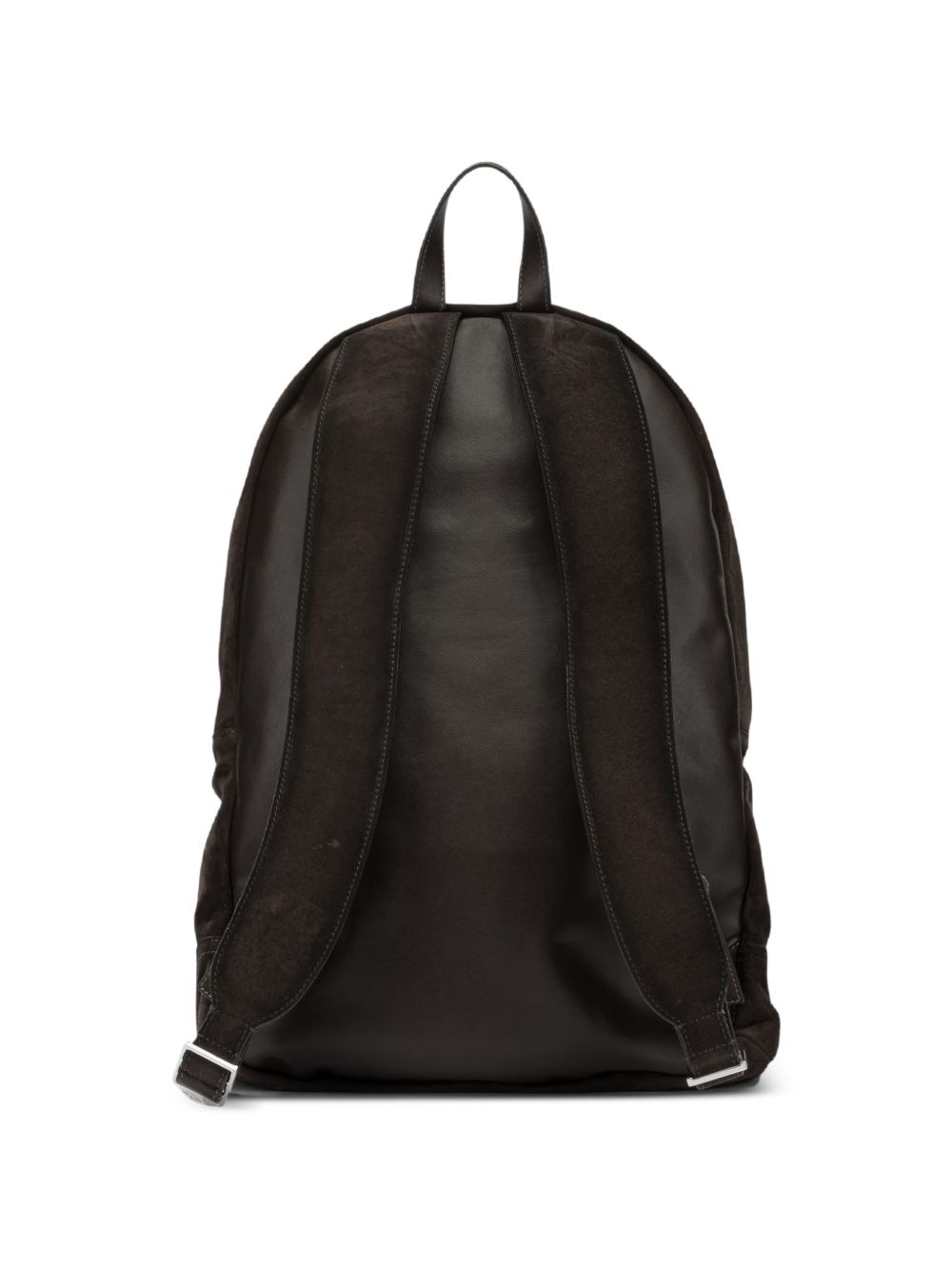 Zaino in pelle scamosciata con logo in marrone 