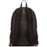 Zaino in pelle scamosciata con logo in marrone 