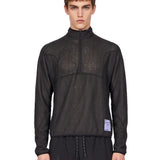 Felpa con mezza zip in nero 