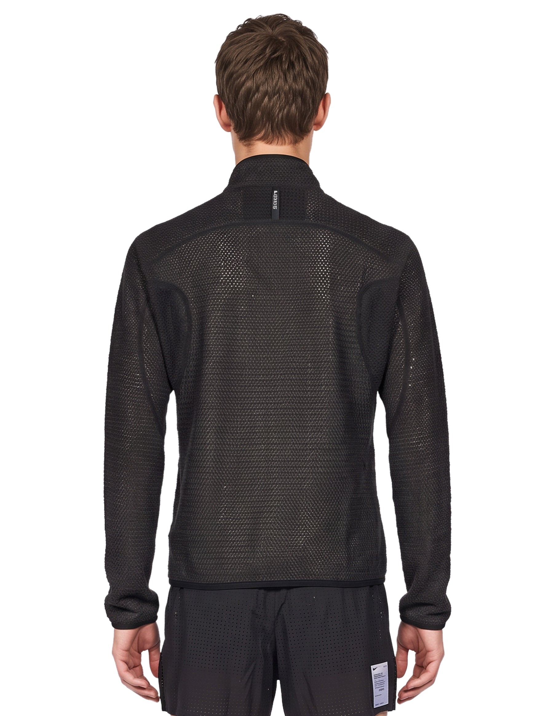 Felpa con mezza zip in nero 