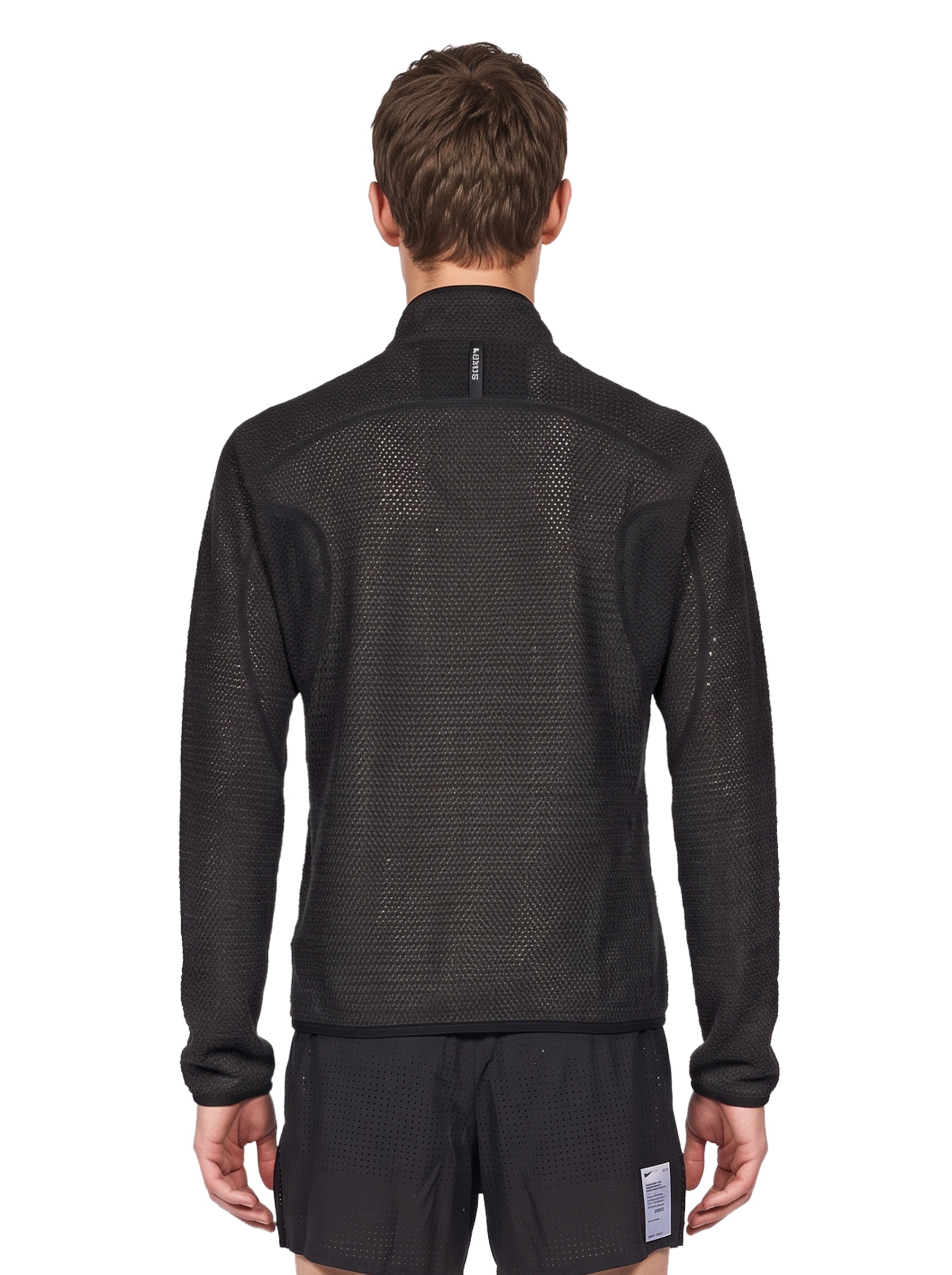 Felpa con mezza zip in nero 