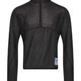 Felpa con mezza zip in nero 
