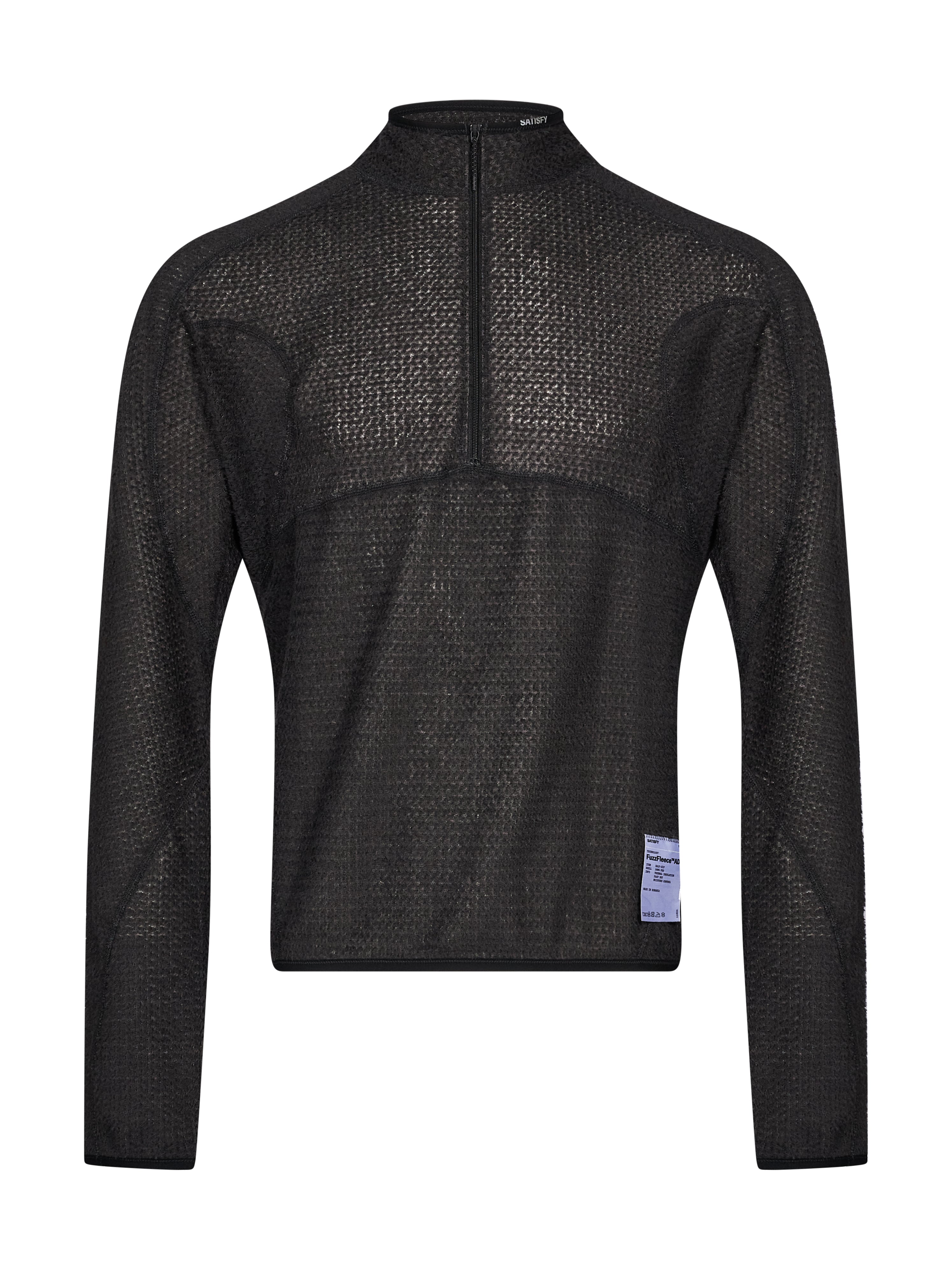 Felpa con mezza zip in nero 