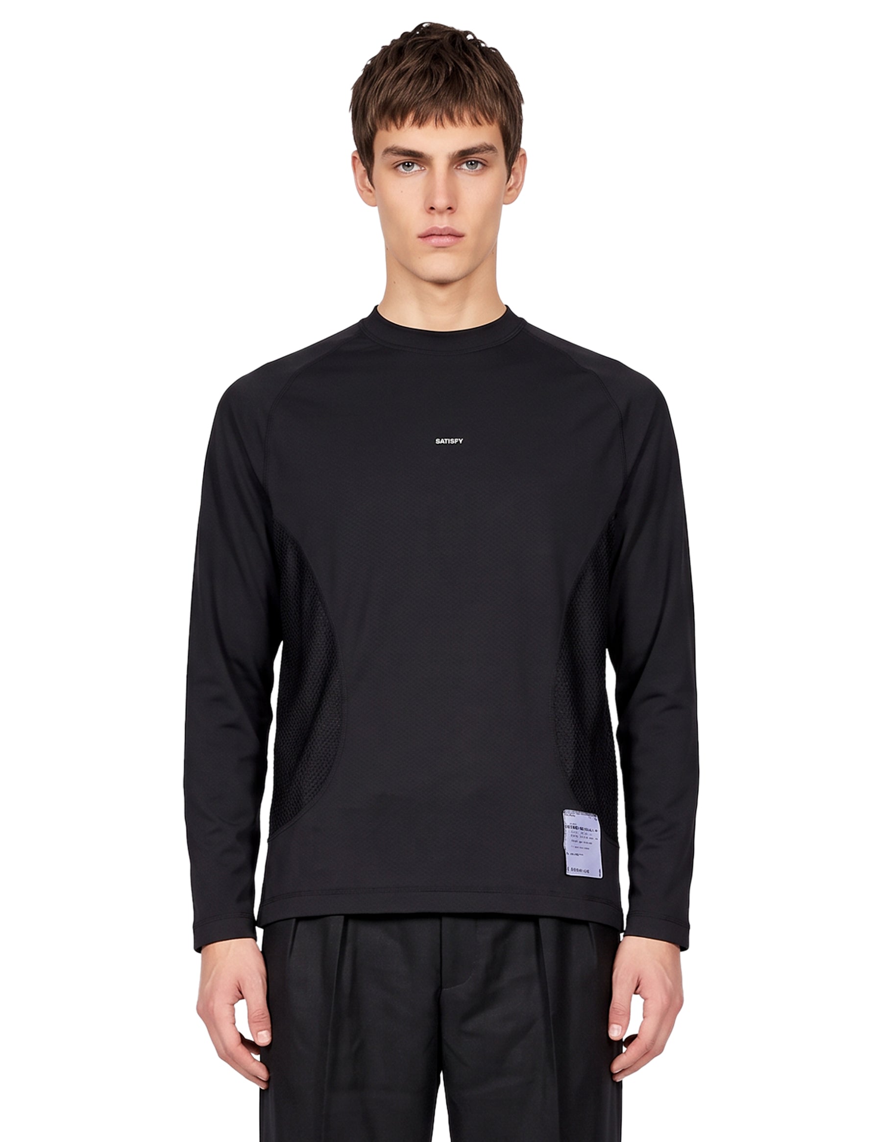 T-shirt manica lunga FuzzFleece Octa in nero 