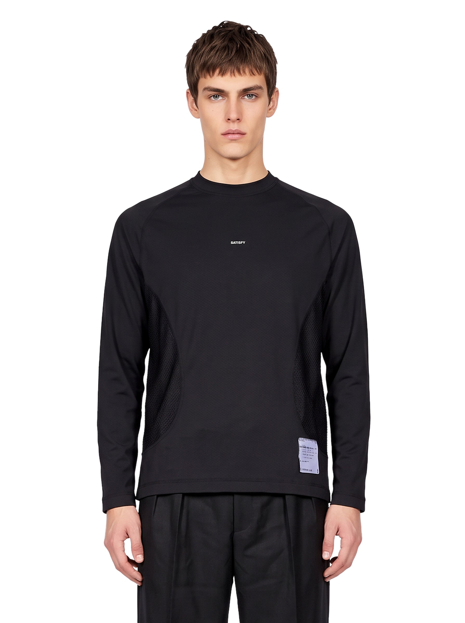T-shirt manica lunga FuzzFleece Octa in nero 