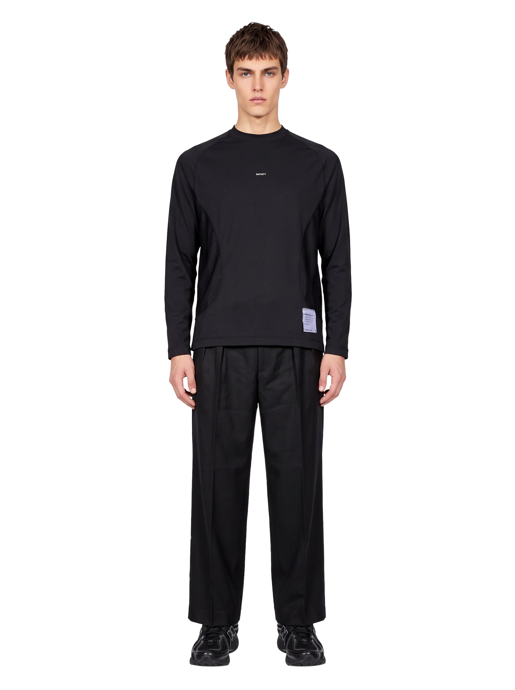 T-shirt manica lunga FuzzFleece Octa in nero 