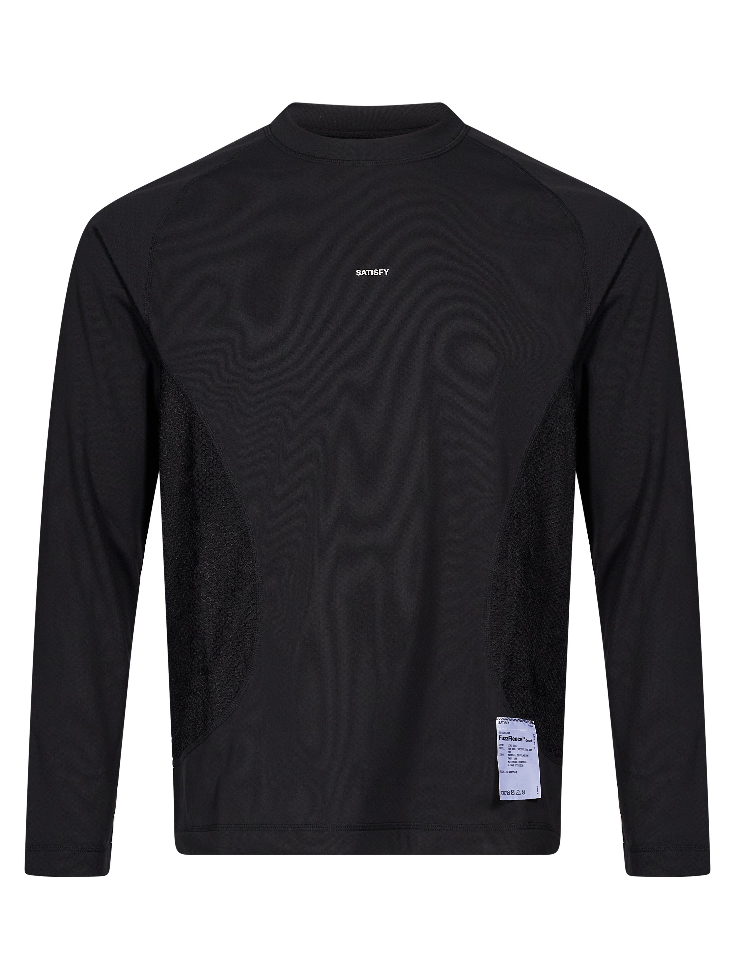T-shirt manica lunga FuzzFleece Octa in nero 