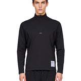 T-shirt mezza zip FuzzFleece Octa in nero 