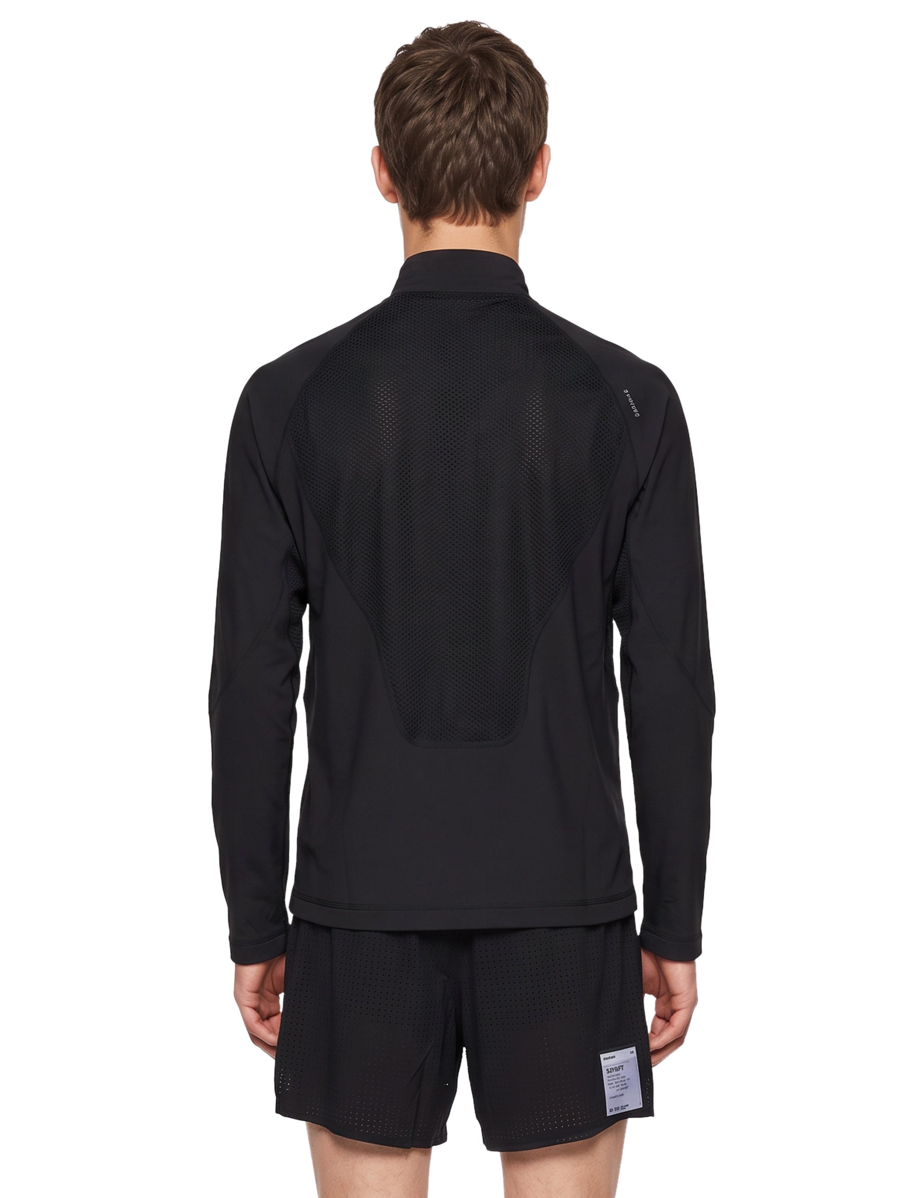 T-shirt mezza zip FuzzFleece Octa in nero 