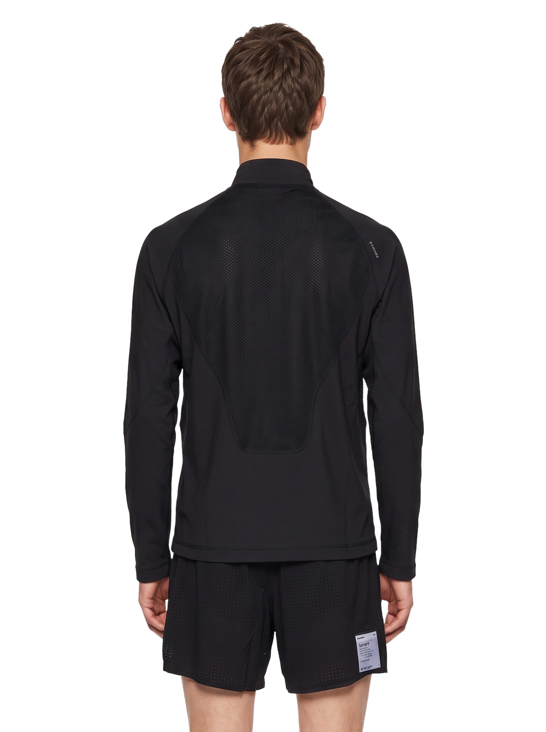 T-shirt mezza zip FuzzFleece Octa in nero 