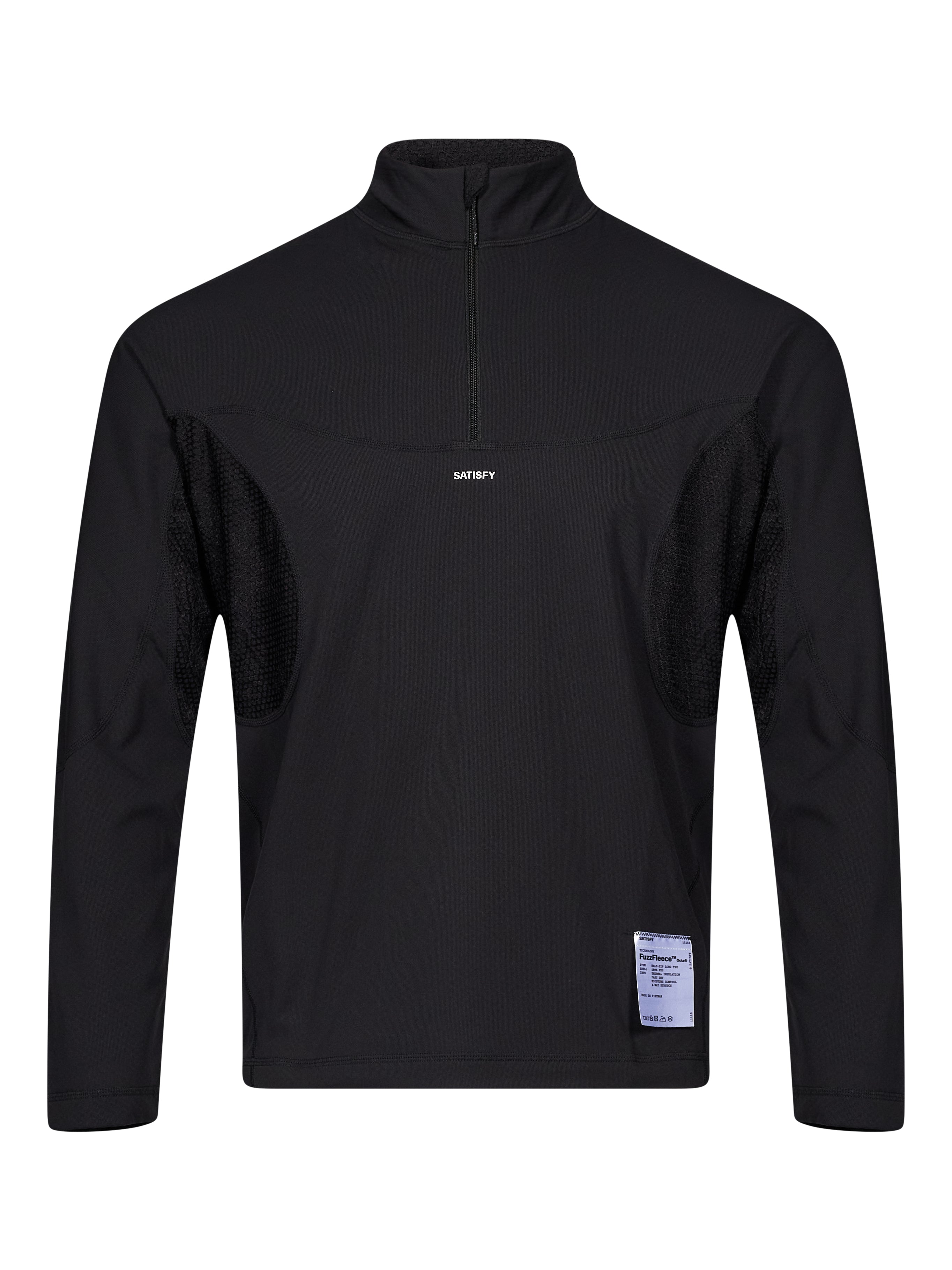 T-shirt mezza zip FuzzFleece Octa in nero 