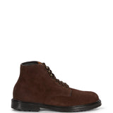Stivaletti con lacci in pelle scamosciata in marrone 