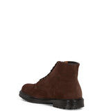 Stivaletti con lacci in pelle scamosciata in marrone 