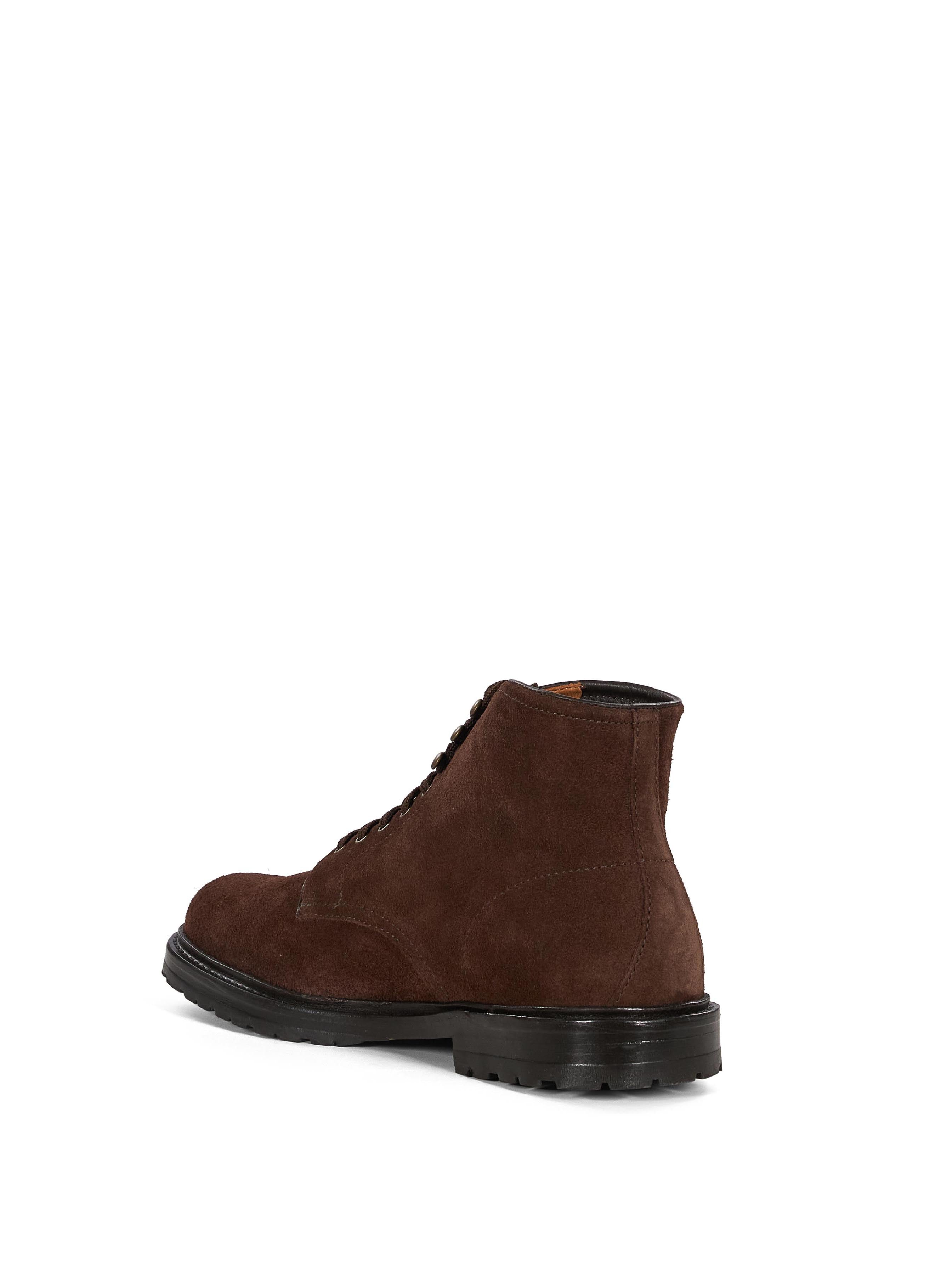 Stivaletti con lacci in pelle scamosciata in marrone 
