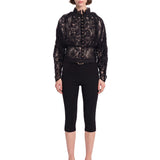 Blusa in pizzo in nero 