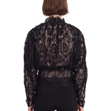Blusa in pizzo in nero 