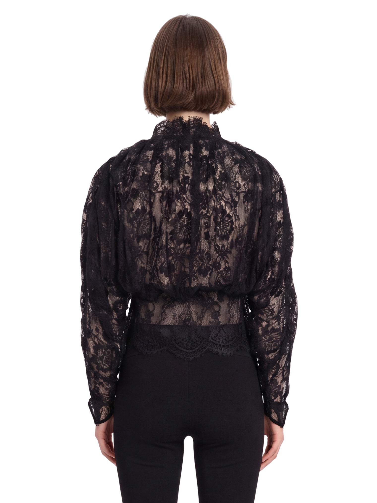 Blusa in pizzo in nero 