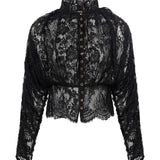 Blusa in pizzo in nero 