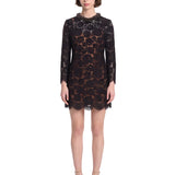 Abito mini in pizzo in nero 