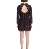 Abito mini in pizzo in nero 