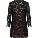 Abito mini in pizzo in nero 