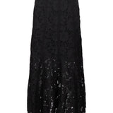 Gonna midi in pizzo in nero 