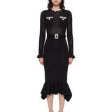Abito midi in maglia in nero 