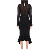 Abito midi in maglia in nero 