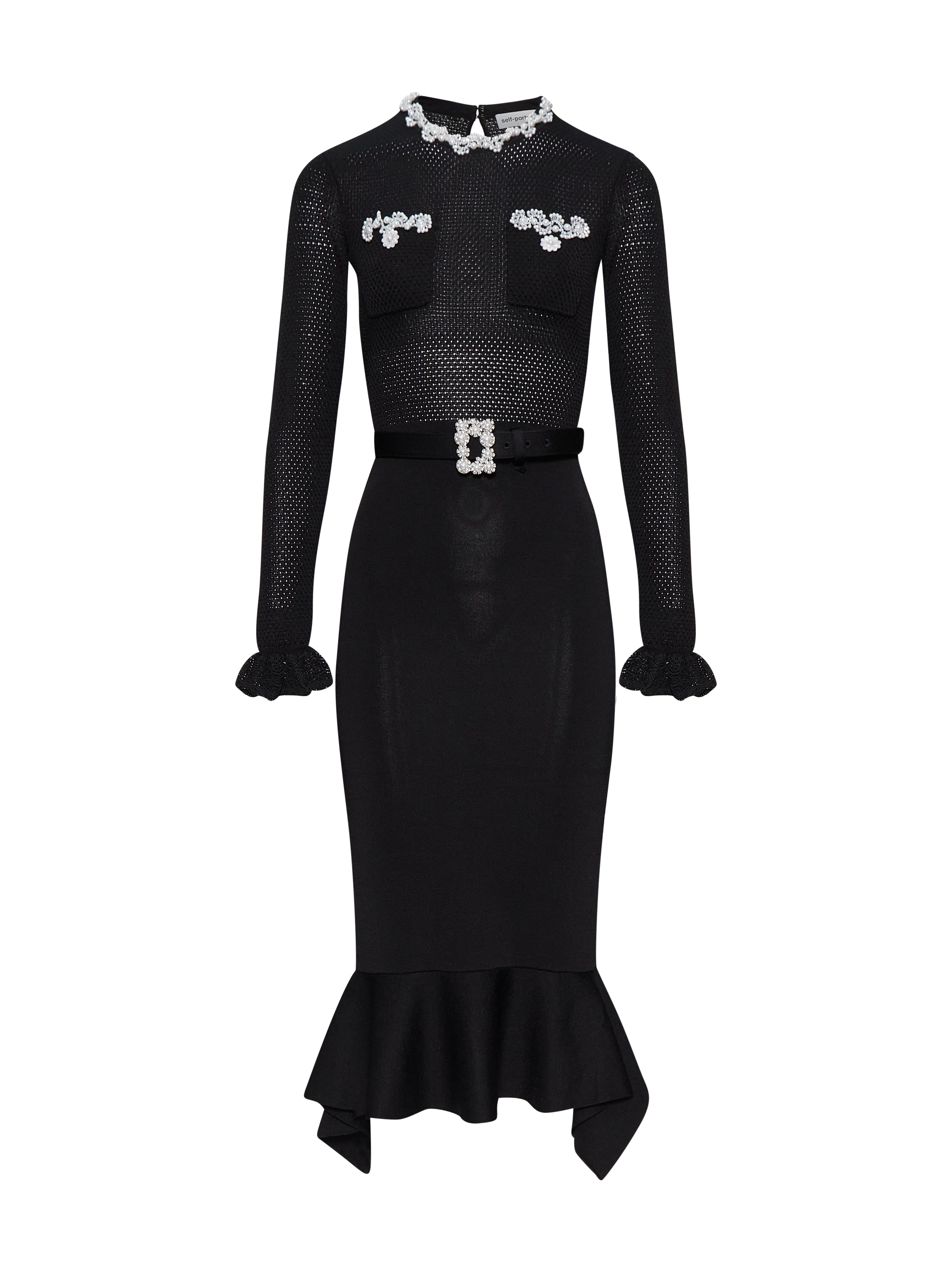 Abito midi in maglia in nero 