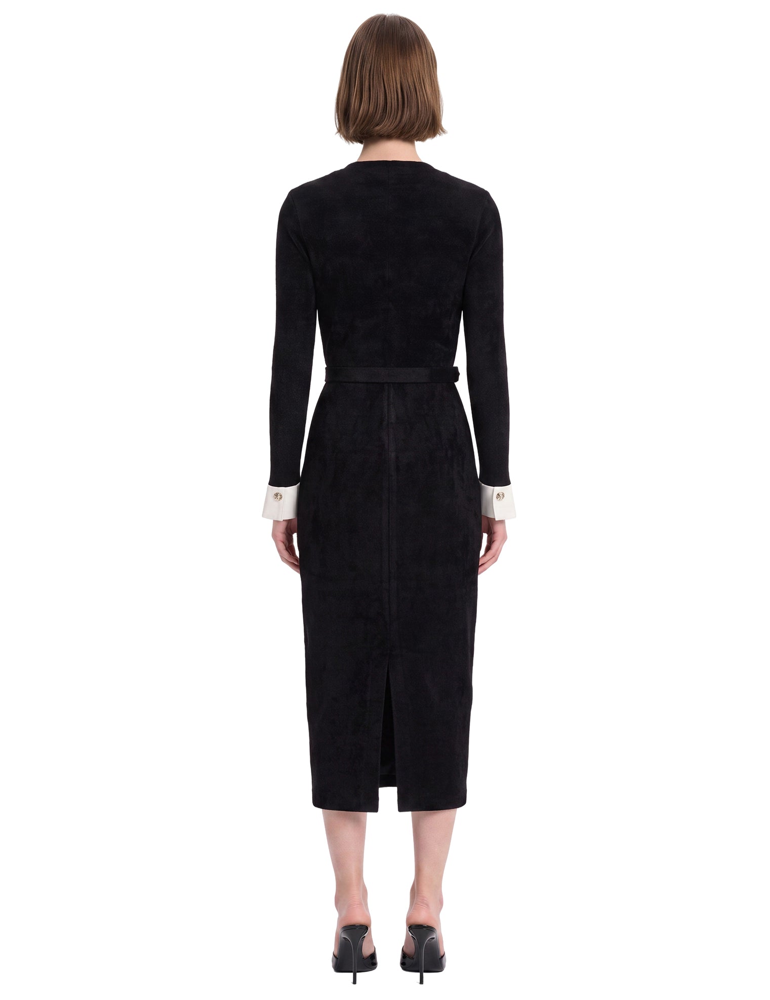 Abito midi in maglia in nero 