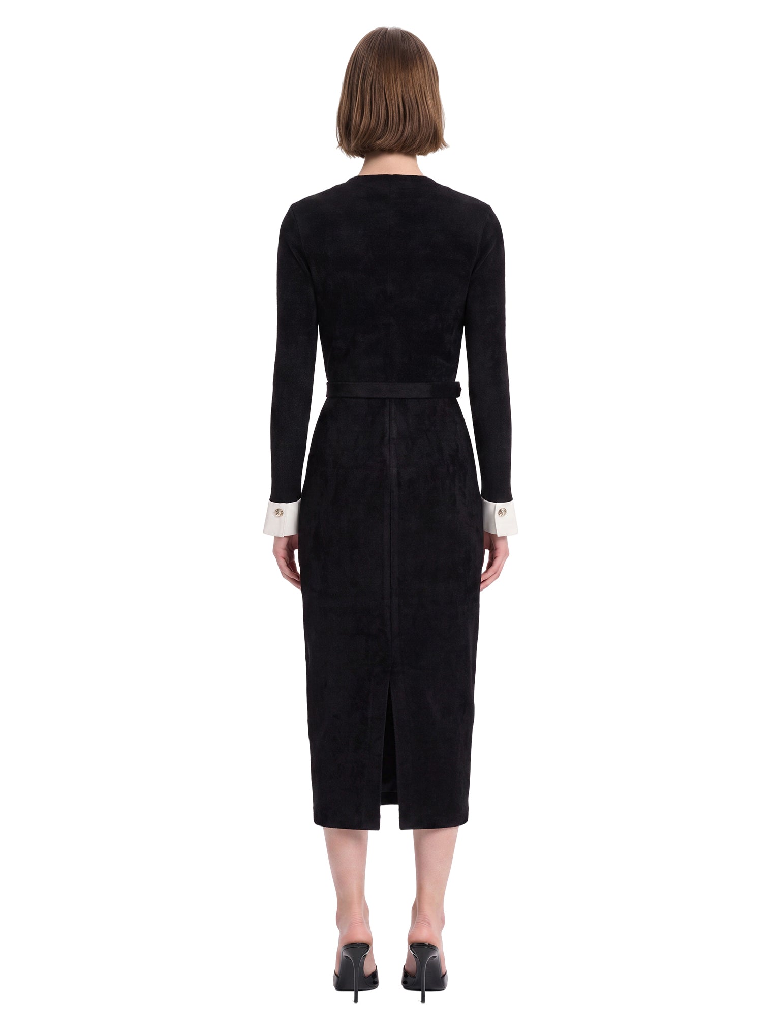 Abito midi in maglia in nero 
