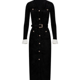 Abito midi in maglia in nero 