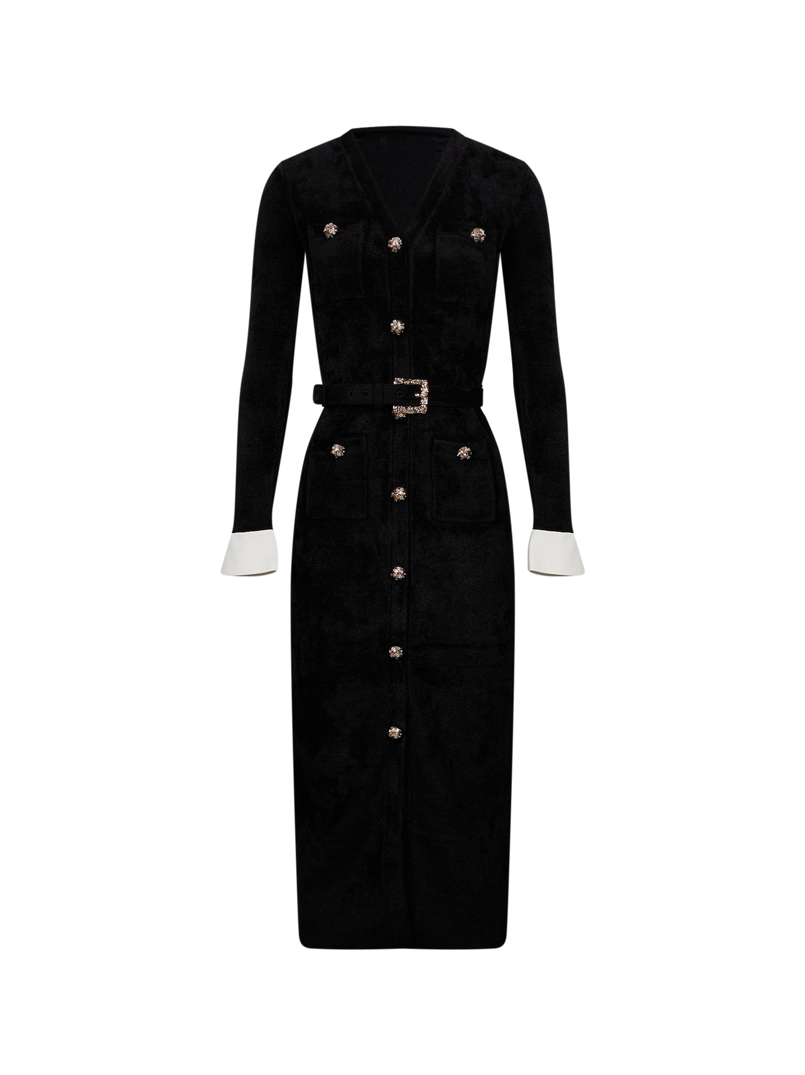 Abito midi in maglia in nero 