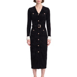 Abito midi in maglia in nero 