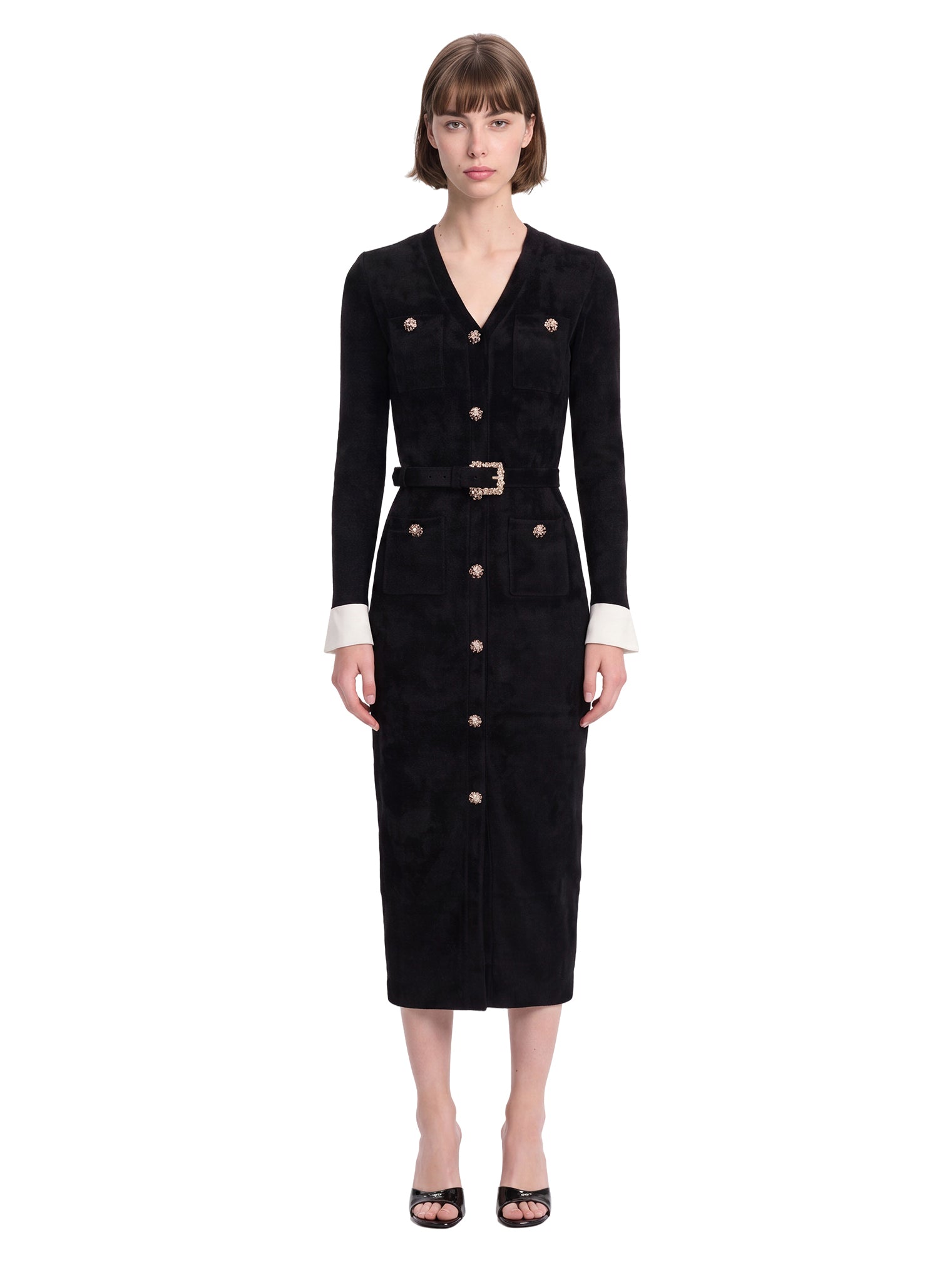 Abito midi in maglia in nero 