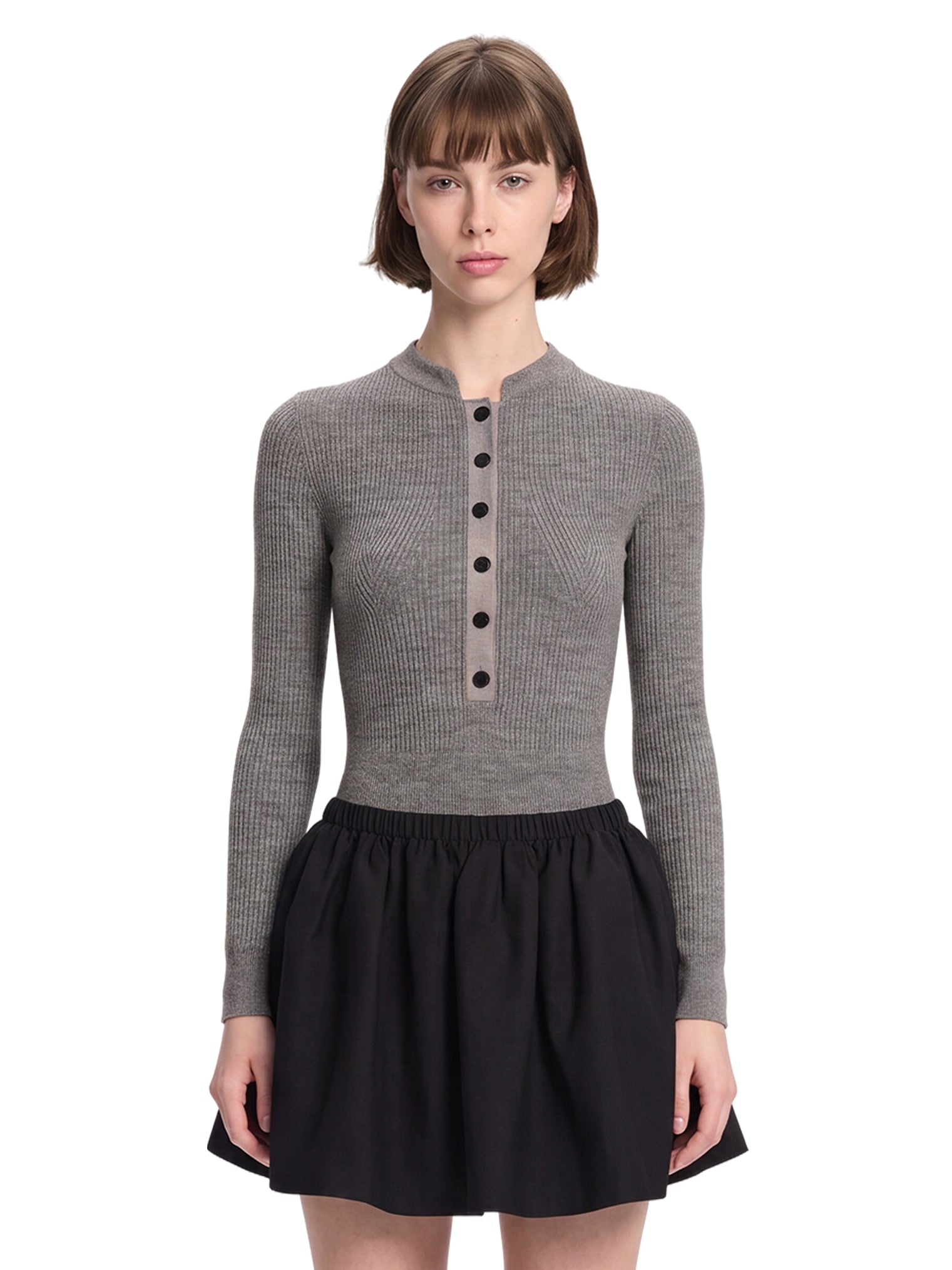 Tuta mini in maglia in grigio 