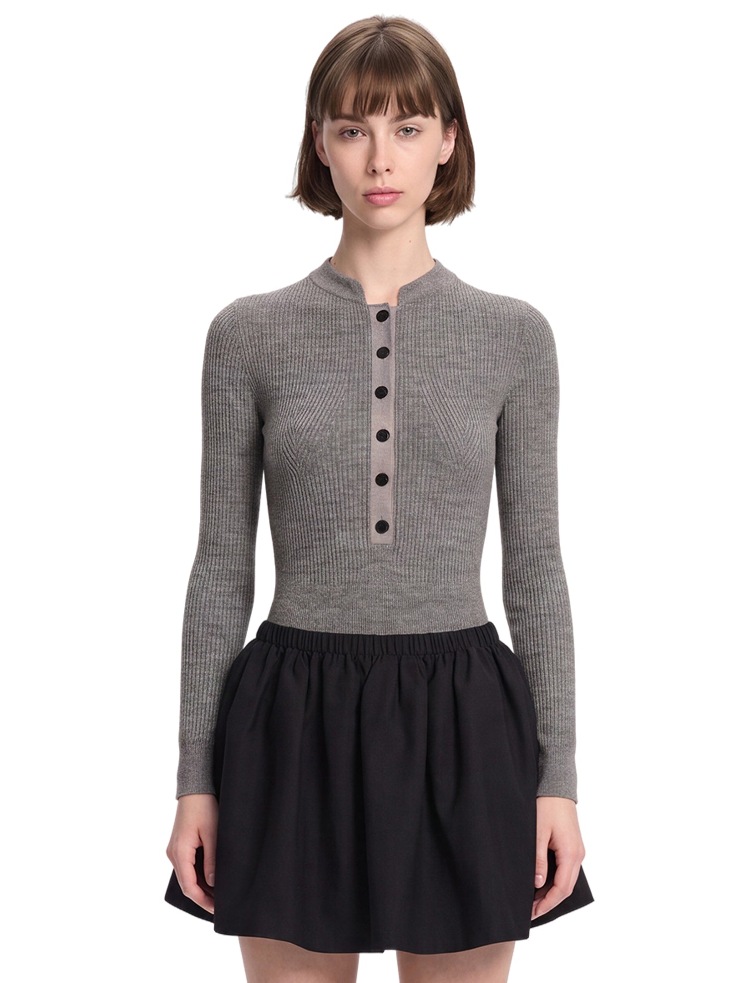 Tuta mini in maglia in grigio 