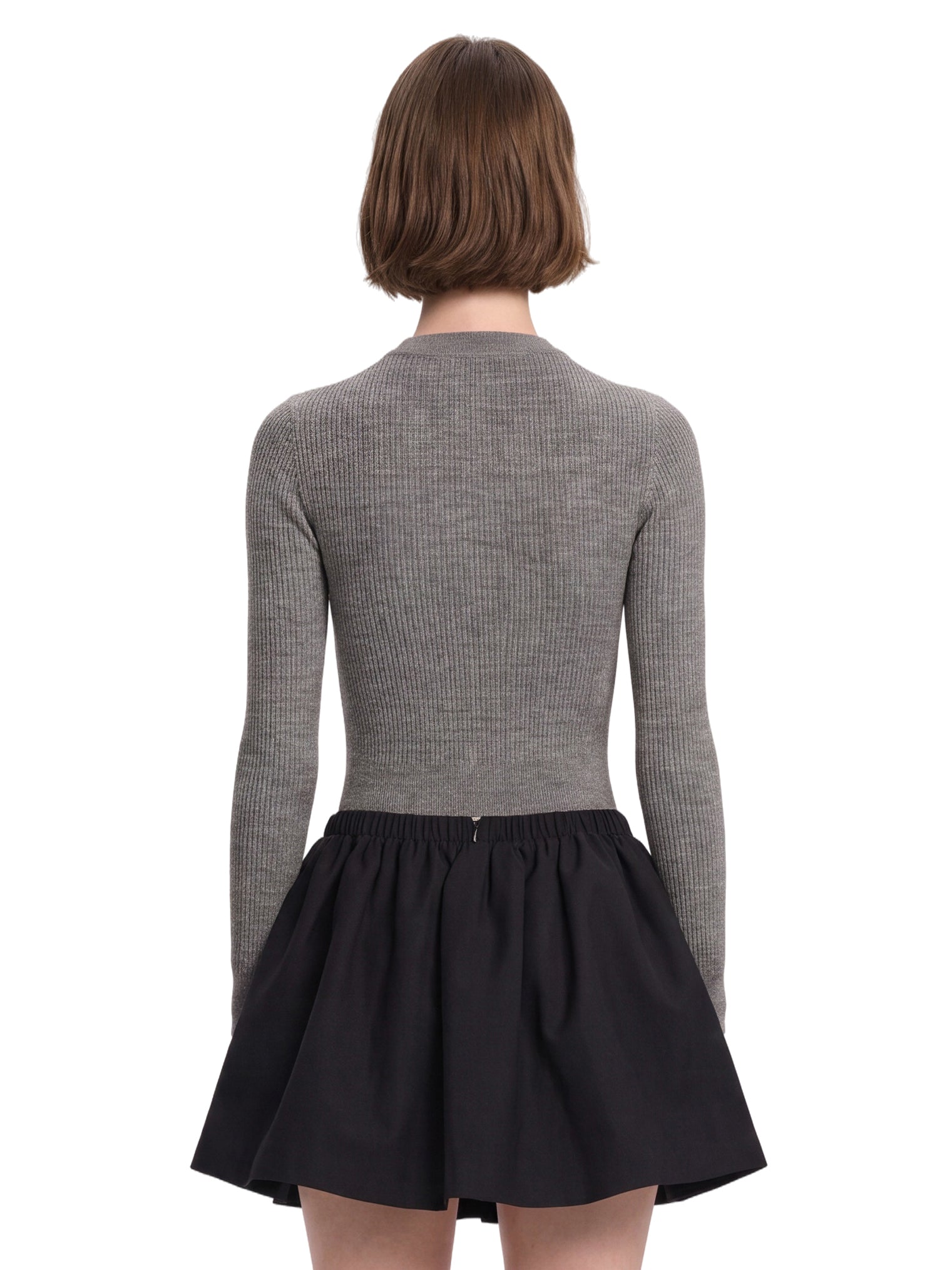 Tuta mini in maglia in grigio 