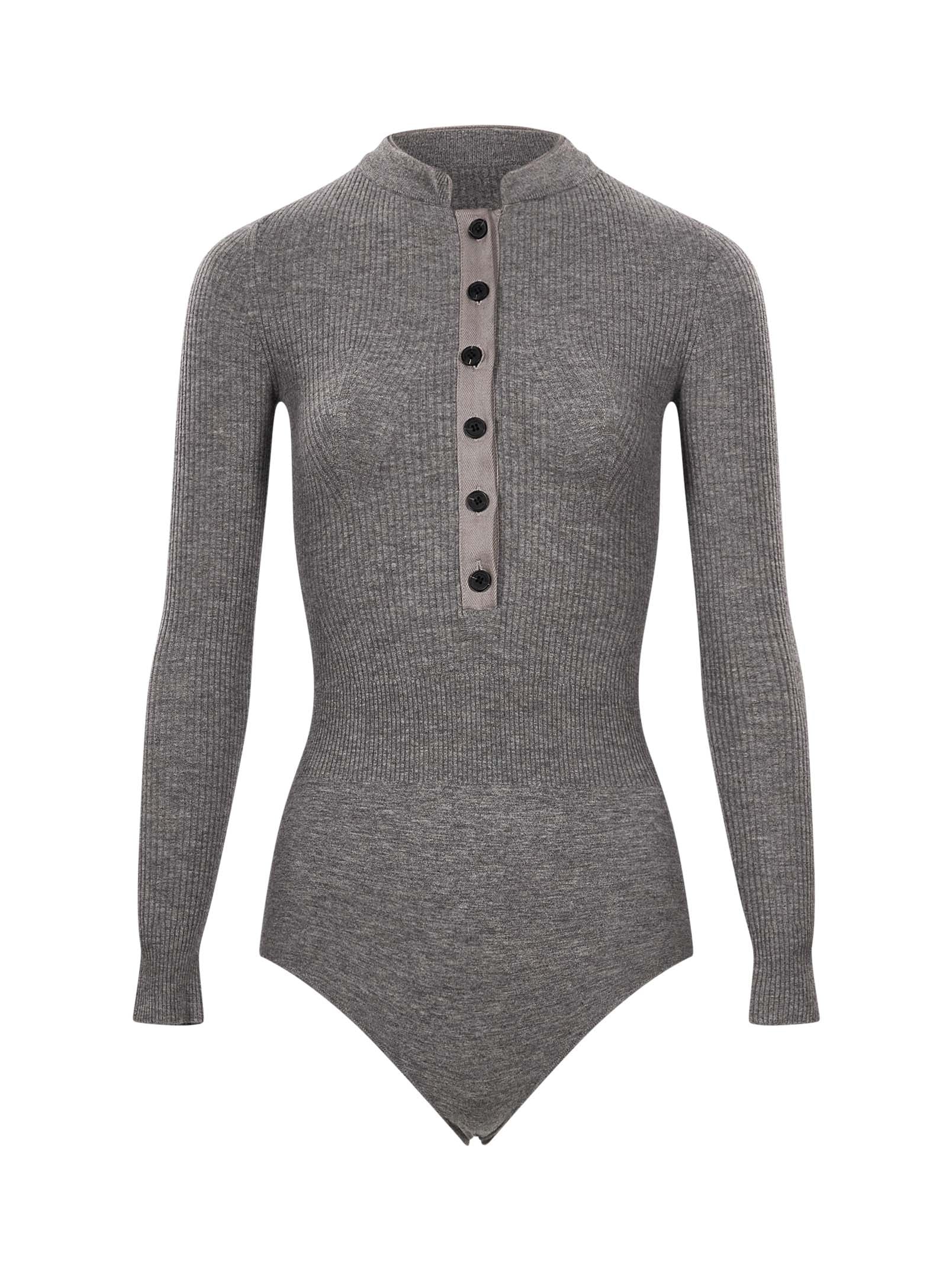 Tuta mini in maglia in grigio 