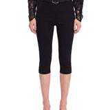 Leggings capri con cintura in nero 
