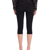 Leggings capri con cintura in nero 