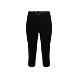 Leggings capri con cintura in nero 