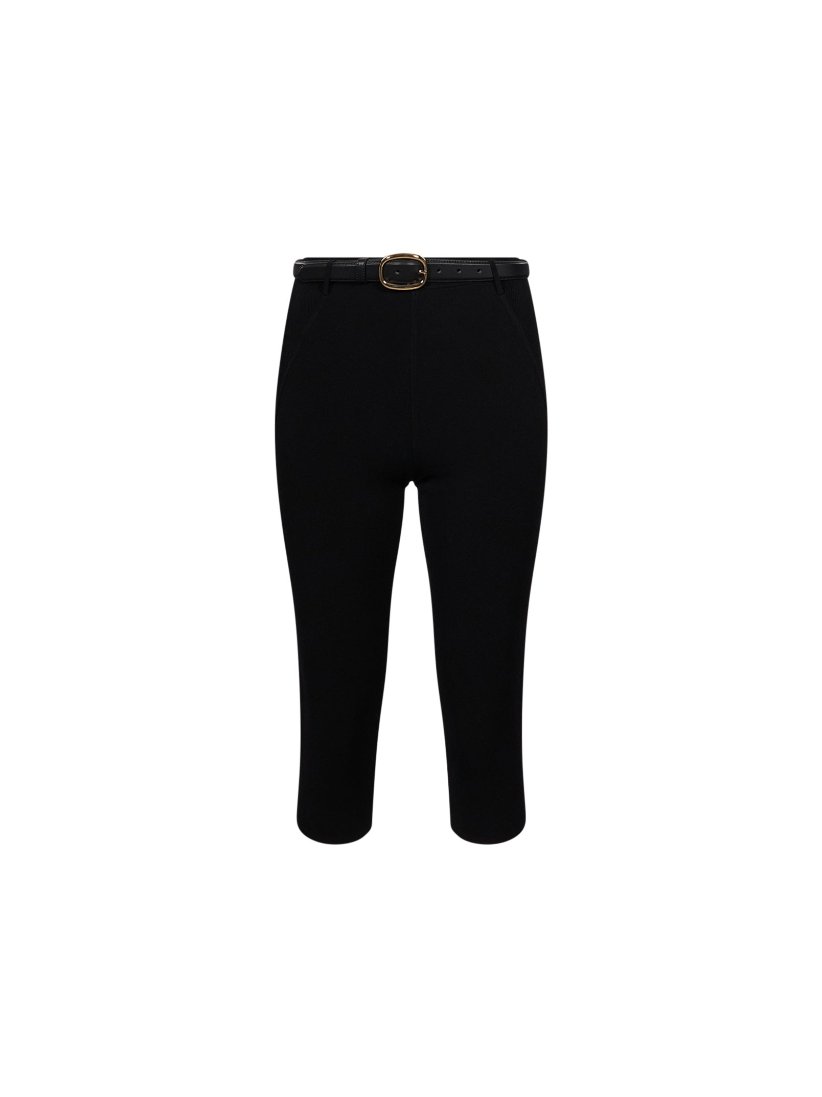Leggings capri con cintura in nero 
