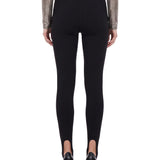 Leggings con staffe e cintura in nero 