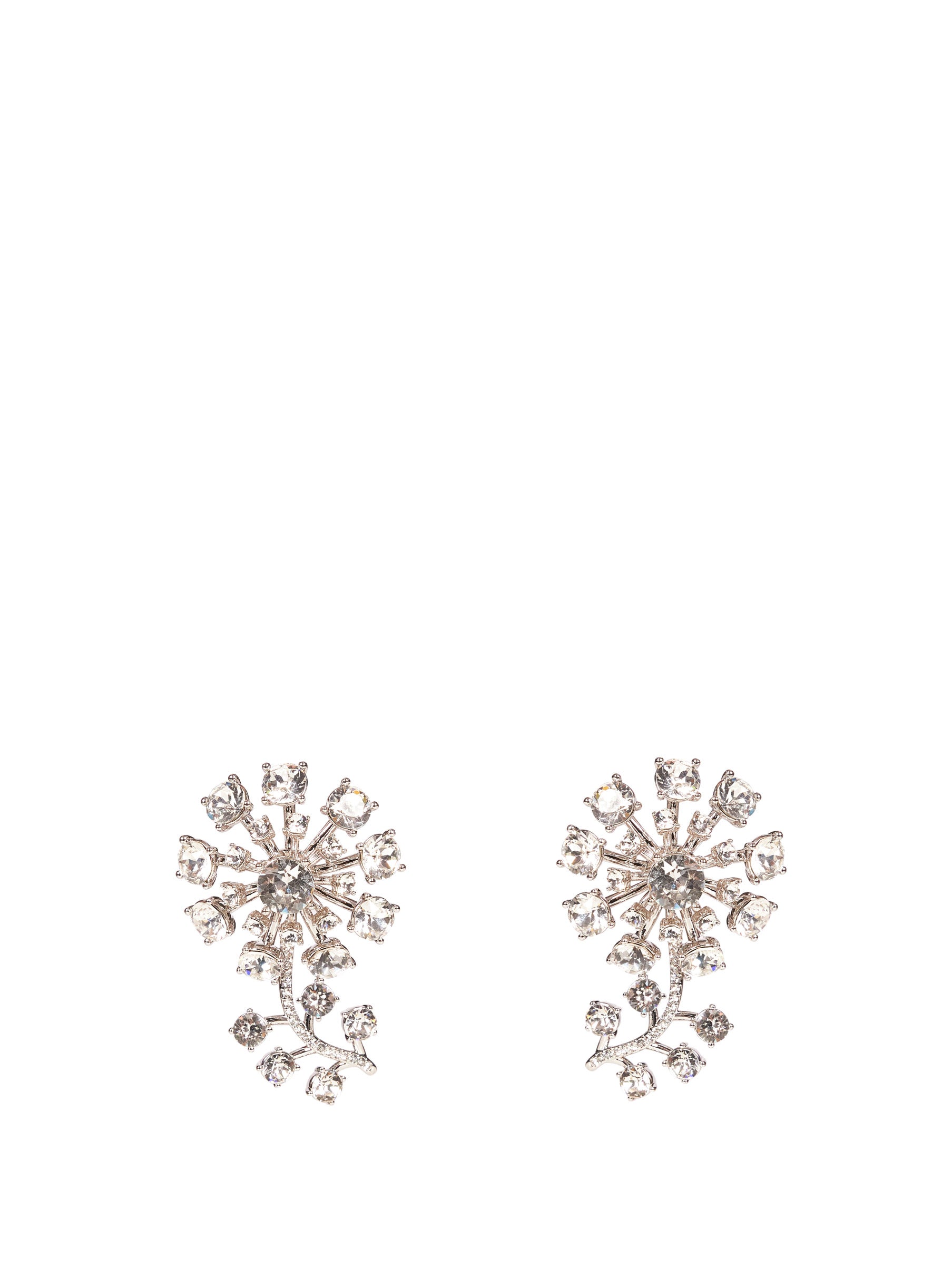 Orecchini con fiore e cristalli in argento 