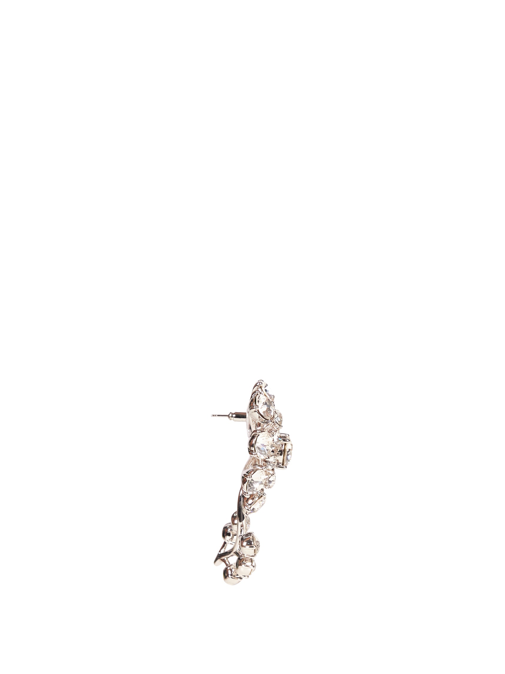 Orecchini con fiore e cristalli in argento 