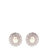 Orecchini ovali con cristalli in argento 