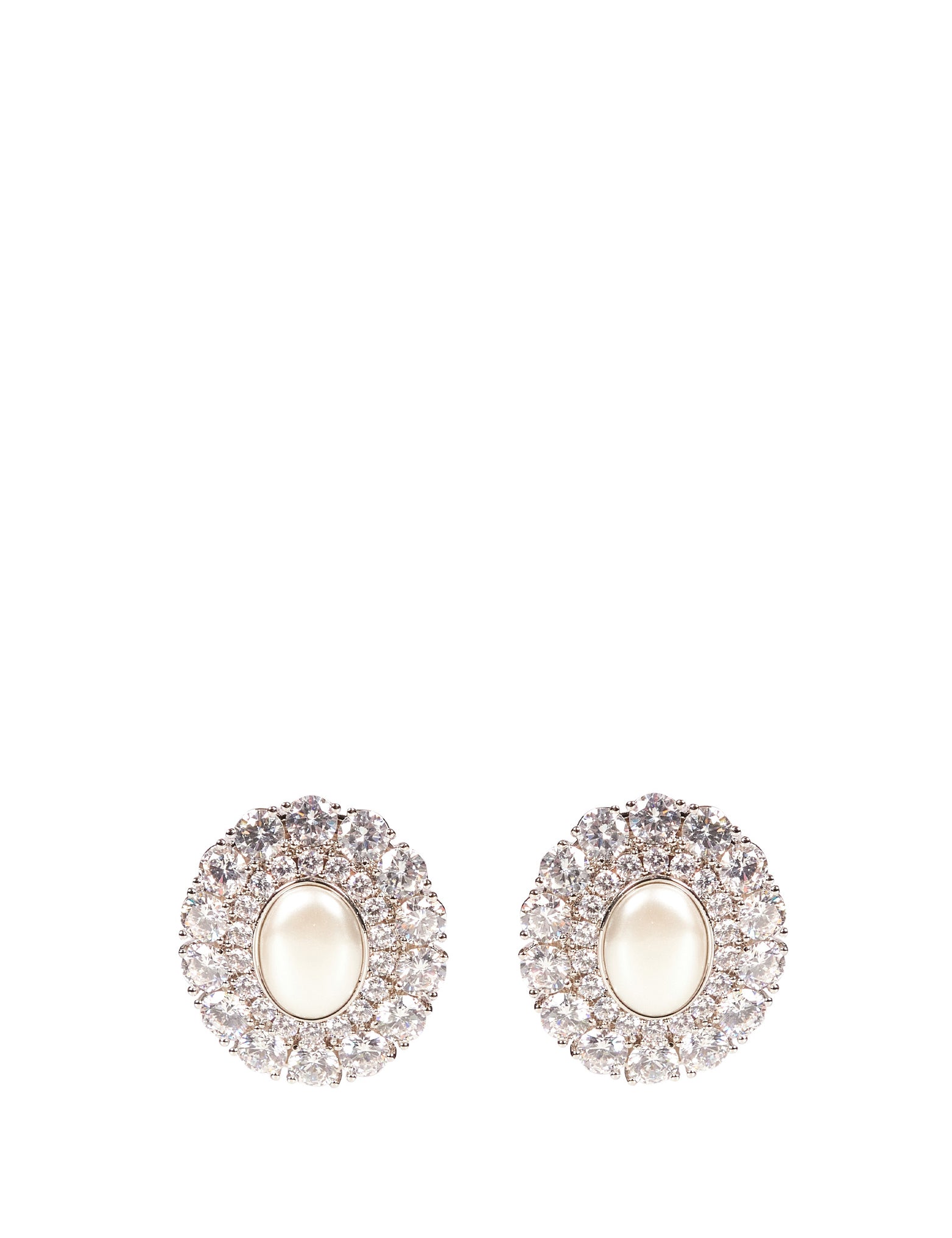 Orecchini ovali con cristalli in argento 