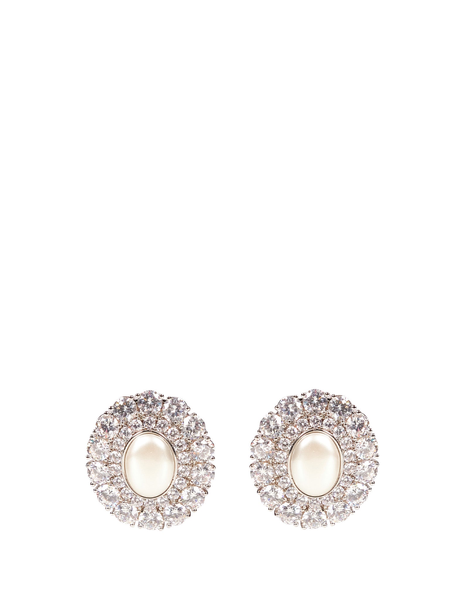 Orecchini ovali con cristalli in argento 